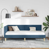 Vidaxl hoekbedframe blauw 90 x 190 cm stof