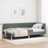 Vidaxl hoekbedframe donkergrijs 100 x 200 cm stof