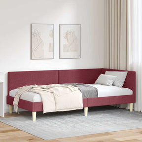 Vidaxl hoekbedframe wijnrood 100 x 200 cm stof