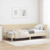 Vidaxl hoekbedframe crème 100 cm x 200 cm stof en multiplex