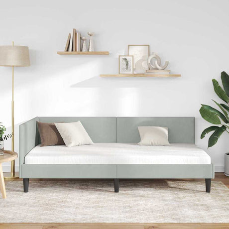 Vidaxl hoekbedframe met hoofdeinde lichtgrijs 80 cm x 200 cm fluweel
