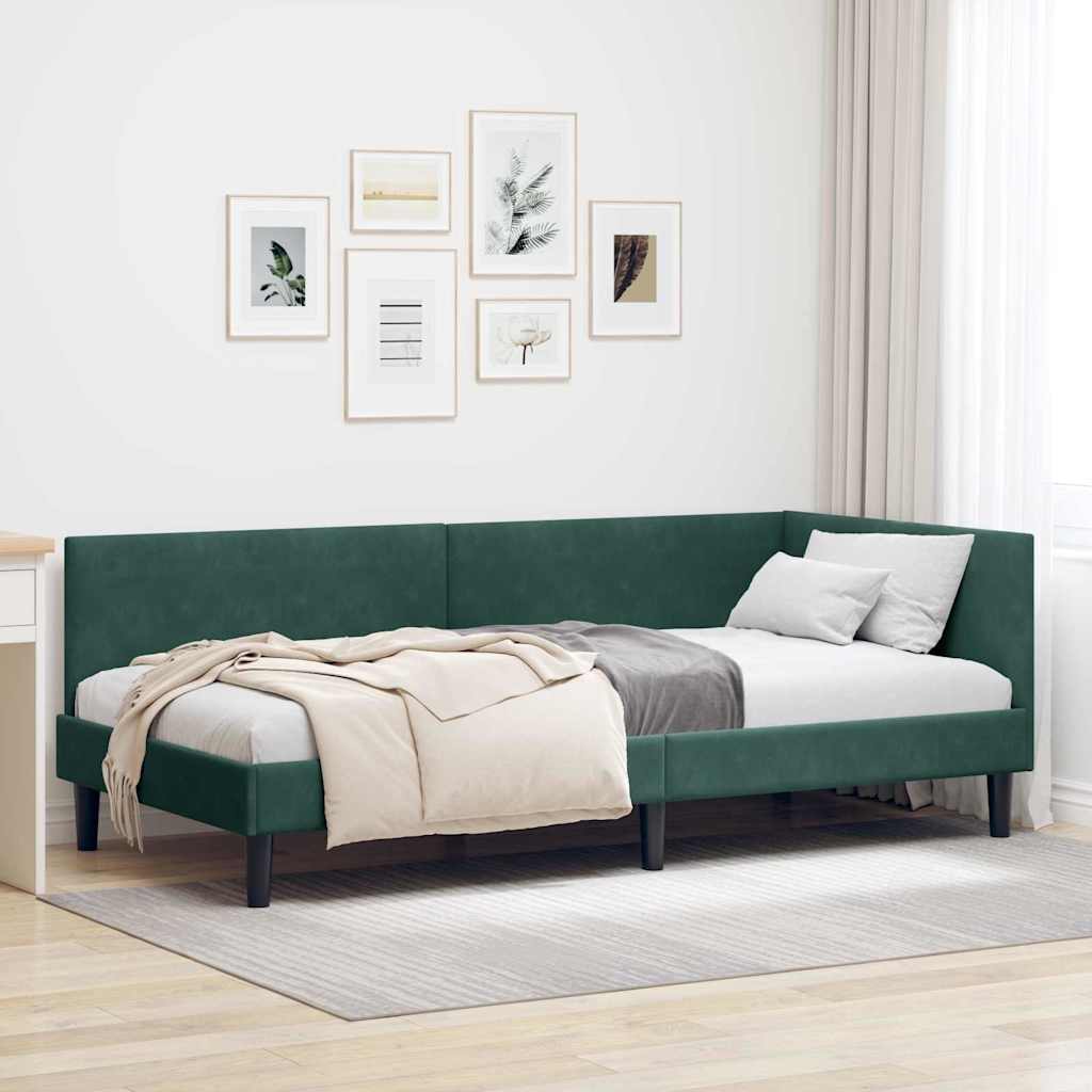 Vidaxl hoekbedframe donkergroen 80 x 200 cm fluweel
