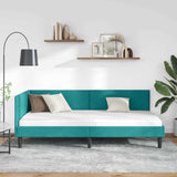 Vidaxl hoekbedframe turquoise 80 x 200 cm fluweel