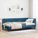 Vidaxl hoekbedframe blauw 90 x 190 cm fluweel
