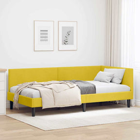 Vidaxl hoekbedframe geel 90 x 190 cm fluweel