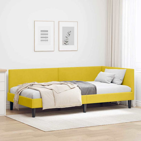 Vidaxl hoekbedframe geel 100 x 200 cm fluweel