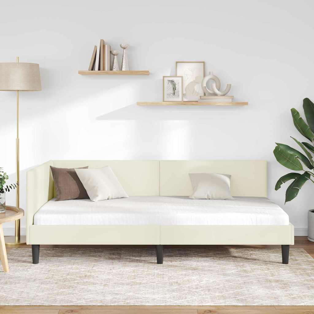Vidaxl hoekbedframe crème 100 x 200 cm fluweel