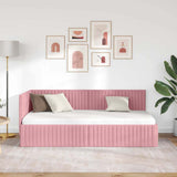 Vidaxl hoekbedframe roze 90 x 200 cm fluweel