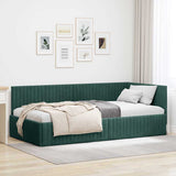 Vidaxl hoekbedframe donkergroen 100 x 200 cm fluweel