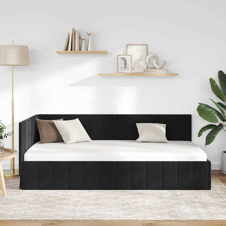Vidaxl hoekbedframe met hoofdeinde zwart 90 cm x 190 cm fluweel