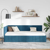Vidaxl hoekbedframe blauw 90 x 200 cm fluweel