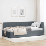Vidaxl hoekbedframe donkergrijs 90 x 200 cm fluweel