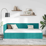 Vidaxl hoekbedframe turquoise 90 x 200 cm fluweel
