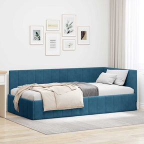 Vidaxl hoekbedframe blauw 100 x 200 cm fluweel