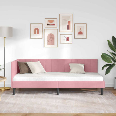 Vidaxl hoekbedframe roze 80 x 200 cm fluweel