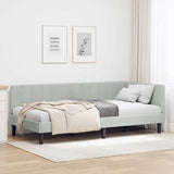 Vidaxl hoekbedframe lichtgrijs 90 x 190 cm fluweel