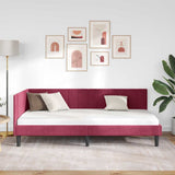 Vidaxl hoekbedframe wijnrood 90 x 190 cm fluweel