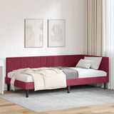 Vidaxl hoekbedframe wijnrood 90 x 200 cm fluweel