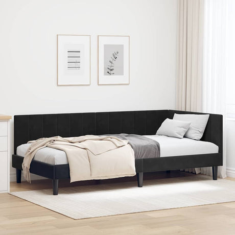 Vidaxl hoekbedframe zwart 90 x 200 cm fluweel