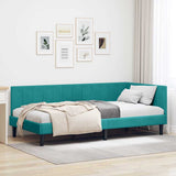 Vidaxl hoekbedframe turquoise 90 x 200 cm fluweel