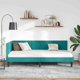 Vidaxl hoekbedframe turquoise 90 x 200 cm fluweel