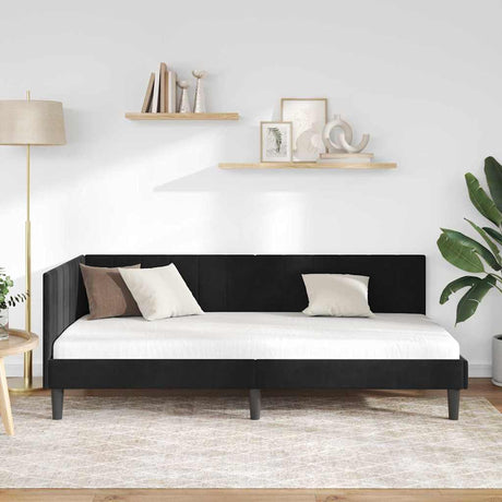 Vidaxl hoekbedframe zwart 100 x 200 cm fluweel