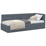 Vidaxl hoekbedframe donkergrijs 80 x 200 cm fluweel