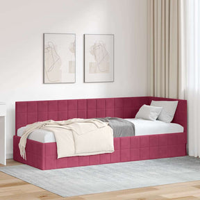 Vidaxl hoekbedframe wijnrood 80 x 200 cm fluweel