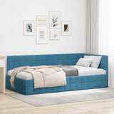Vidaxl hoekbedframe met hoofdeinde blauw 90 cm x 190 cm fluweel