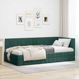 Vidaxl hoekbedframe donkergroen 90 x 190 cm fluweel
