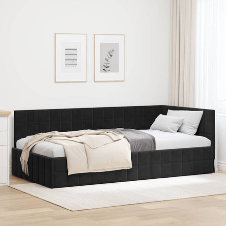 Vidaxl hoekbedframe zwart 90 x 190 cm fluweel