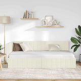 Vidaxl hoekbedframe crème 90 x 190 cm fluweel