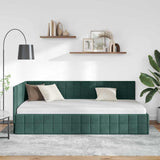 Vidaxl hoekbedframe donkergroen 90 x 200 cm fluweel
