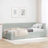 Vidaxl hoekbedframe lichtgrijs 100 x 200 cm fluweel
