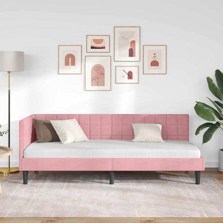 Vidaxl hoekbedframe met hoofdeinde roze 80 cm x 200 cm fluweel