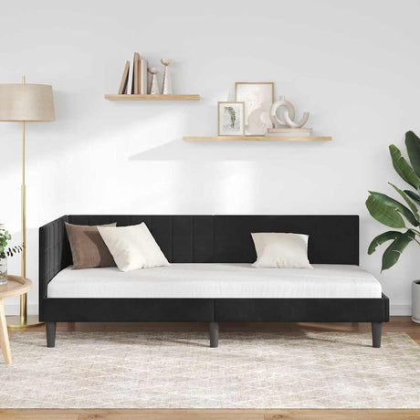 Vidaxl hoekbedframe met hoofdeinde zwart 80 cm x 200 cm fluweel
