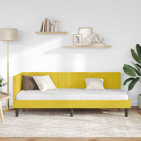 Vidaxl hoekbedframe geel 80 x 200 cm fluweel