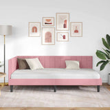 Vidaxl hoekbedframe roze 100 x 200 cm fluweel