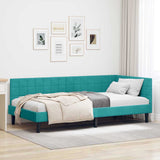 Vidaxl hoekbedframe turquoise 100 x 200 cm fluweel