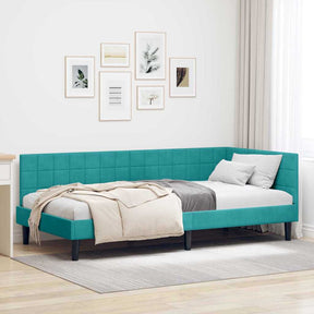 Vidaxl hoekbedframe turquoise 100 x 200 cm fluweel