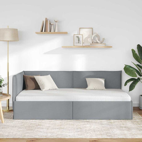 Vidaxl hoekbedframe lichtgrijs 80 x 200 cm stof