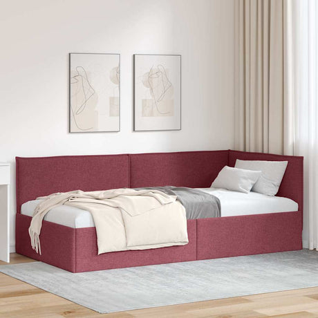 Vidaxl hoekbedframe wijnrood 80 x 200 cm stof