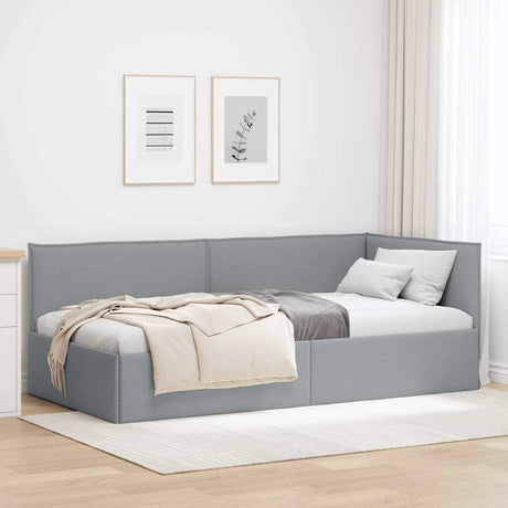 Vidaxl hoekbedframe lichtgrijs 90 x 190 cm stof