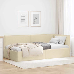 Vidaxl hoekbedframe crème 90 x 200 cm stof