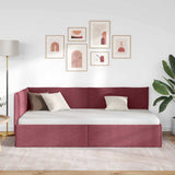 Vidaxl hoekbedframe met hoofdeinde wijnrood 100 x 200 cm stof