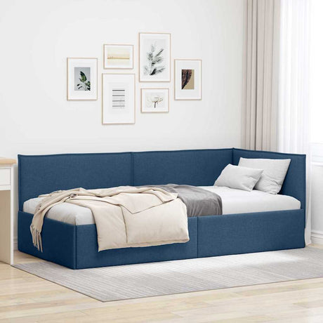 Vidaxl hoekbedframe blauw 100 x 200 cm stof