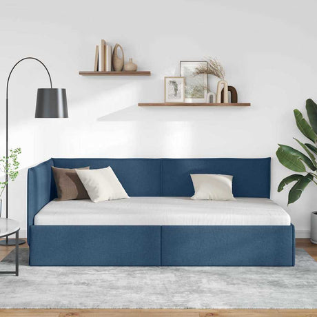 Vidaxl hoekbedframe blauw 100 x 200 cm stof