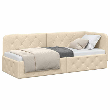 Vidaxl hoekbedframe crème 80 x 200 cm stof