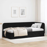 Vidaxl hoekbedframe zwart 90 x 190 cm stof