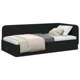 Vidaxl hoekbedframe zwart 90 x 190 cm stof